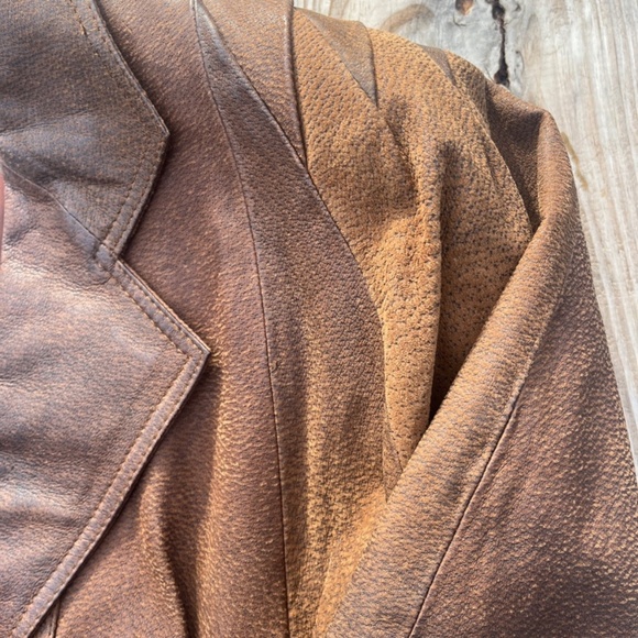 Vintage 80’s brown leather jacket sz Med - Picture 9 of 16